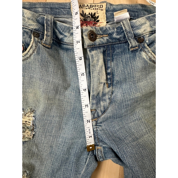 Parasuco Y2K Straight Leg Jeans Rhinestone “Rock Me Baby” Distress 28 - Picture 10 of 14